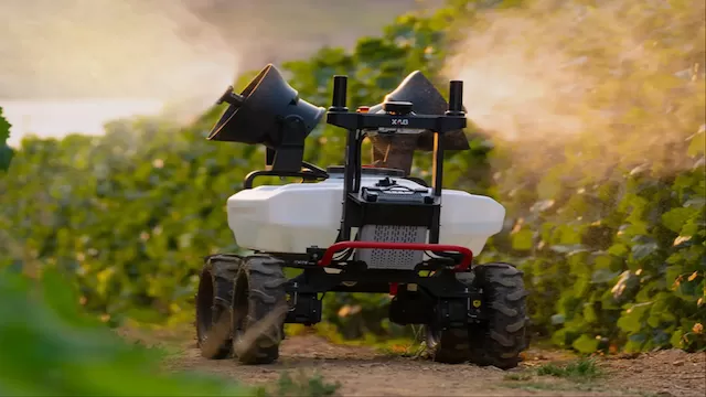 Agricultural drone in operation