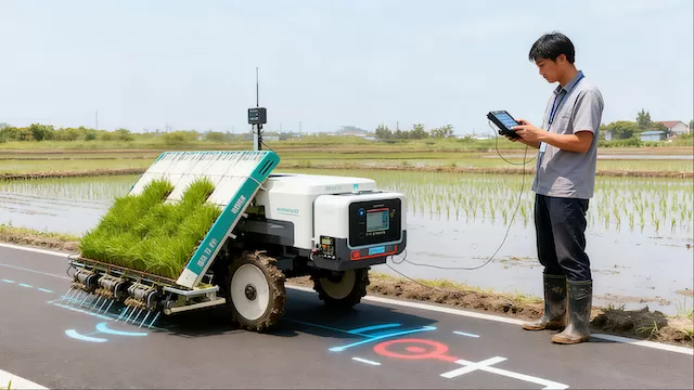 Driverless Harvester Driverless harvester operating in the field