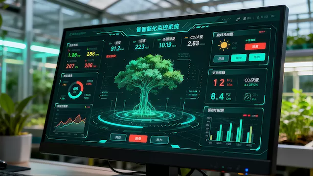 Intelligent monitoring system interface showing various environmental data